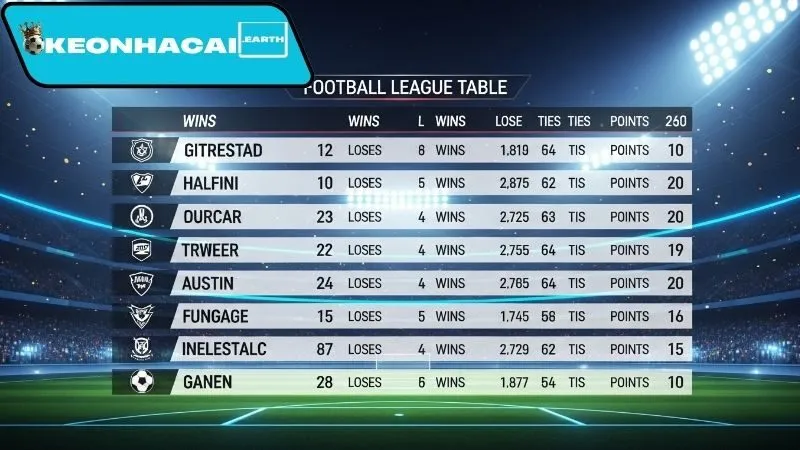 Bảng xếp hạng giải vô địch quốc gia theo vòng đấu