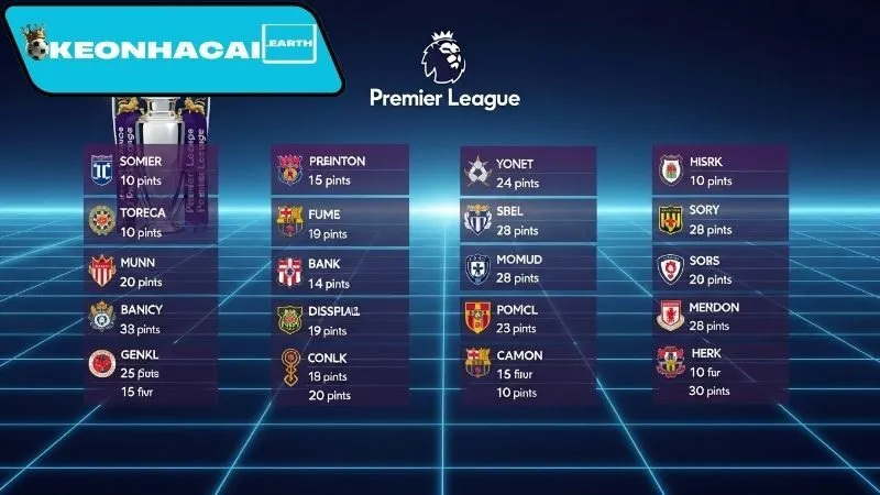 Bảng xếp hạng Premier League mới nhất 2 Bảng xếp hạng Premier League hôm nay